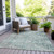 5' X 8' Teal Blue And Ivory Geometric Washable Indoor Outdoor Area Rug - Teal Blue, Ivory