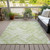 3' X 5' Green And Ivory Geometric Washable Indoor Outdoor Area Rug Transitional Style - Green, Ivory Color