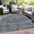 5' X 8' Denim Blue And Ivory Striped Washable Indoor Outdoor Area Rug - Denim Blue, Ivory