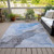 5' X 8' Sky Blue And Gray Abstract Washable Indoor Outdoor Area Rug - Sky Blue, Gray