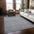 3' X 5' Gray And Ivory Geometric Washable Indoor Outdoor Area Rug