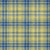 5' X 8' Yellow Blue And Ivory Plaid Washable Indoor Outdoor Area Rug