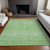 3' X 5' Green And Mint Green Tribal Washable Indoor Outdoor Area Rug