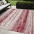 5' X 8' Merlot And Ivory Striped Washable Indoor Outdoor Area Rug