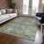 5' X 8' Sage And Gray Floral Washable Indoor Outdoor Area Rug