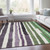 5' X 8' Purple Ivory And Green Striped Washable Indoor Outdoor Area Rug
