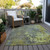3' X 5' Fern Green Gray And Olive Green Abstract Washable Indoor Outdoor Area Rug