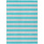 3' X 5' Turquoise Striped Washable Non Skid Indoor Outdoor Area Rug - 608219285586