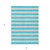 3' X 5' Turquoise Striped Washable Non Skid Indoor Outdoor Area Rug - Turquoise