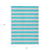 3' X 5' Turquoise Striped Washable Non Skid Indoor Outdoor Area Rug