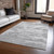 5' X 8' Silver And Gray Abstract Washable Indoor Outdoor Area Rug Transitional Style - Silver, Gray Color