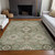 3' X 5' Sage Copper And Ivory Medallion Washable Indoor Outdoor Area Rug