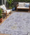 5' X 8' Lavender Purple And Gray Floral Washable Indoor Outdoor Area Rug - Lavender, Purple, Gray