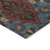 5' X 8' Denim Blue Brick Red And Brown Oriental Washable Indoor Outdoor Area Rug