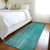 8' Runner Teal Striped Washable Non Skid Indoor Outdoor Runner Rug