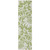 8' Runner Green and Ivory Floral Washable Non Skid Indoor Outdoor Runner Rug