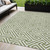 5' X 8' Green And Beige Geometric Washable Indoor Outdoor Area Rug