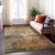 3' X 5' Khaki Brown And Copper Abstract Washable Indoor Outdoor Area Rug