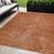 5' X 8' Copper Brown And Beige Abstract Washable Indoor Outdoor Area Rug