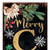 36" Black And Gold Merry Christmas Reindeer Solid Wood Porch Sign