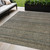 5' X 8' Chocolate And Gray Striped Washable Indoor Outdoor Area Rug - Chocolate, Gray