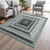 5' X 8' Pale Aqua Ivory And Gray Geometric Washable Indoor Outdoor Area Rug