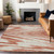5' X 8' Salmon And Ivory Abstract Washable Indoor Outdoor Area Rug Transitional Style - Salmon, Ivory Color