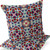 Set of Two 16" X 16" Blue and Orange Blown Seam Floral Indoor Outdoor Throw Pillow Polyester Premium Quality