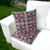 Set of Two 16" X 16" Blue and Orange Blown Seam Floral Indoor Outdoor Throw Pillow Polyester Premium Quality