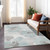 5' X 8' Blue And Sage Floral Washable Indoor Outdoor Area Rug