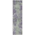 8' Runner Purple and Green Abstract Washable Non Skid Indoor Outdoor Runner Rug