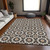 5' X 8' Charcoal Silver And Copper Floral Medallion Washable Indoor Outdoor Area Rug
