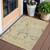 3' X 5' Gold Beige And Taupe Floral Washable Indoor Outdoor Area Rug