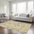 3' X 5' Gold Beige And Taupe Floral Washable Indoor Outdoor Area Rug