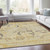 3' X 5' Gold Beige And Taupe Floral Washable Indoor Outdoor Area Rug