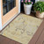 3' X 5' Gold Beige And Taupe Floral Washable Indoor Outdoor Area Rug