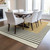 3' X 5' Gold Black And Beige Striped Washable Indoor Outdoor Area Rug