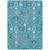 5' X 8' Teal Blue Purple And Ivory Oriental Washable Indoor Outdoor Area Rug