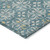 5' X 8' Teal Blue Gray And Gold Floral Washable Indoor Outdoor Area Rug