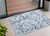 2' X 3' Denim Blue Floral Washable Non Skid Indoor Outdoor Area Rug
