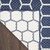 8' Navy Blue And Ivory Geometric Indoor Outdoor Runner Rug - Navy Blue, Ivory