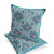 Set of Two 16" X 16" Blue and Green Botanical Indoor Outdoor Throw Pillow Polyester