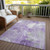 3' X 5' Lavender And Ivory Floral Washable Indoor Outdoor Area Rug - 880016637427