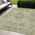 5' X 8' Artichoke Green Brown And Beige Floral Washable Indoor Outdoor Area Rug