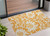 2' X 3' Orange and White Floral Washable Non Skid Indoor Outdoor Area Rug
