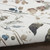 5' X 7' Ivory Green and Red Floral Power Loom Washable Non Skid Area Rug Cotton Blend