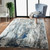 8' X 10' Shades of Blue and Gray Abstract Marble Area Rug