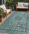 5' X 8' Teal Blue And Turquoise Medallion Washable Indoor Outdoor Area Rug