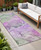 8' Runner Purple Abstract Washable Non Skid Indoor Outdoor Runner Rug