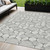 5' X 8' Graphite Gray And Silver Geometric Washable Indoor Outdoor Area Rug - Graphite, Gray, Silver